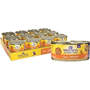 Wellness Complete Health Pate Chicken Entree Grain-Free Natural Canned Cat Food, 5.5-oz, case of 24