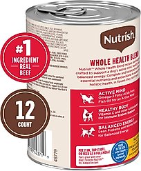 Nutrish Whole Health Blend Real Beef & Pumpkin Canned Dog Food, 13-oz, case of 12 slide 2 of 9