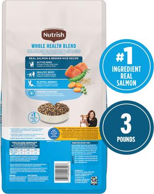 Show full view: Nutrish Whole Health Blend Salmon & Brown Rice Recipe Dry Cat Food (Rachael Ray), 3-lb bag slide 3 of 13