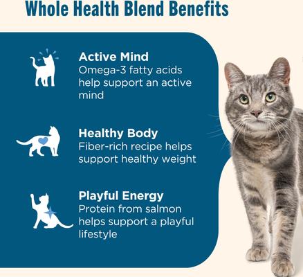 Show full view: Nutrish Whole Health Blend Salmon & Brown Rice Recipe Dry Cat Food (Rachael Ray), 14-lb bag slide 4 of 13