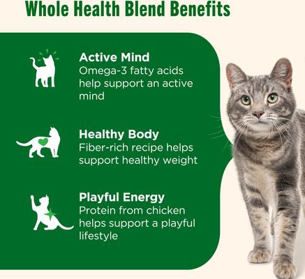 Show full view: Nutrish Whole Health Blend Chicken & Brown Rice Recipe Dry Cat Food (Rachael Ray), 14-lb bag slide 4 of 13