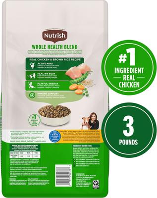 Show full view: Nutrish Whole Health Blend Chicken & Brown Rice Recipe Dry Cat Food (Rachael Ray), 3-lb bag slide 3 of 13