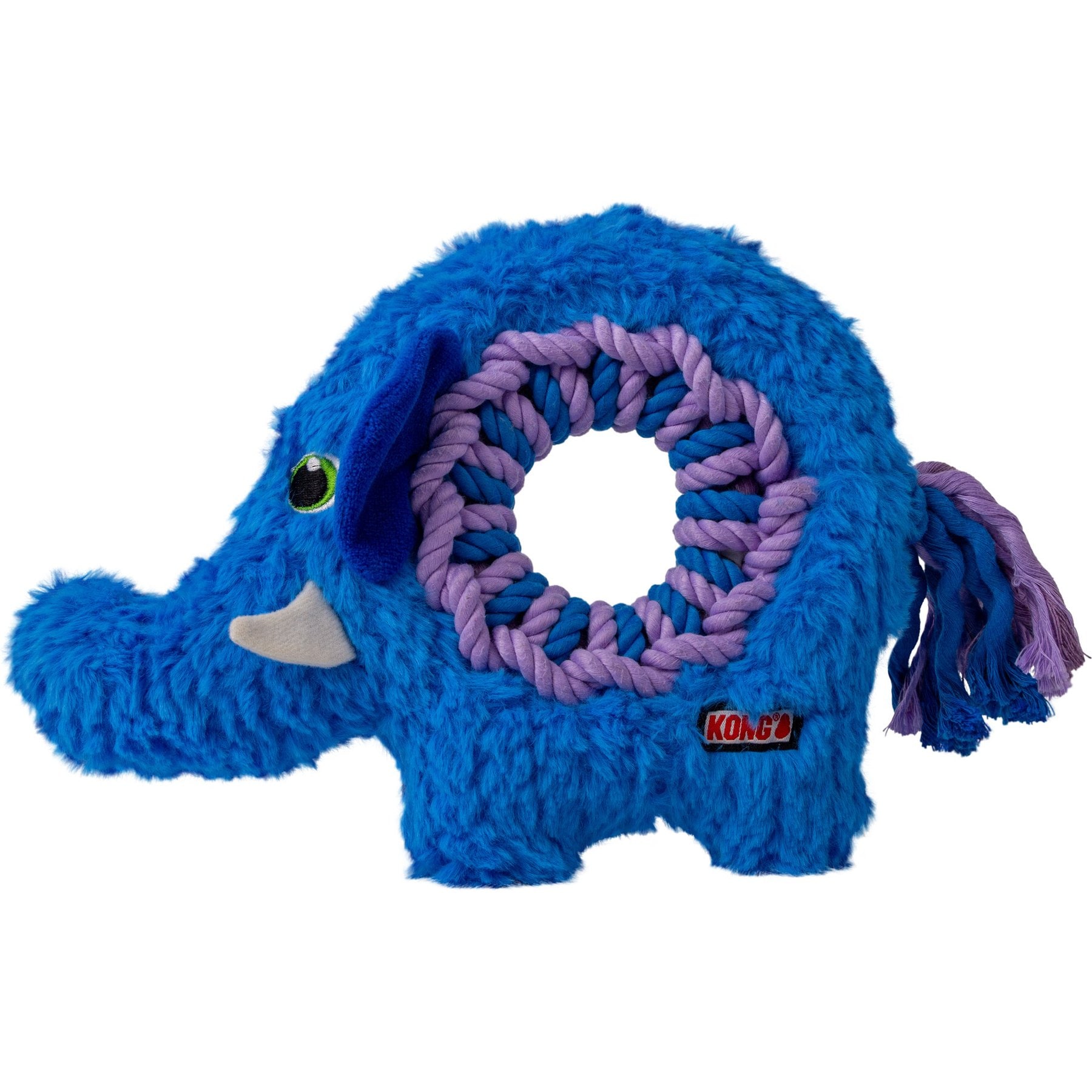 KONG Ringaroos Elephant Dog Toy, Blue, Medium