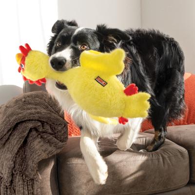Show full view: KONG Scruffs Chicken Dog Toy, Yellow, Medium/Large slide 4 of 4