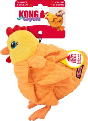 Show full view: KONG Layerz Forage Hen Dog Toy, Yellow, Medium slide 3 of 5