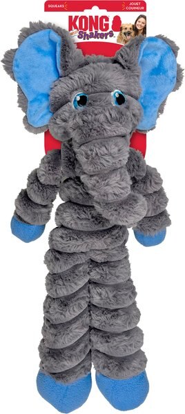 KONG Shakerscrumples Elephant Dog Toy, Grey, X-Large