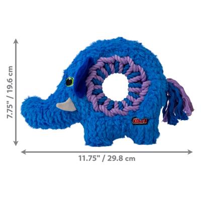 Show full view: KONG Ringaroos Elephant Dog Toy, Blue, Medium slide 2 of 5