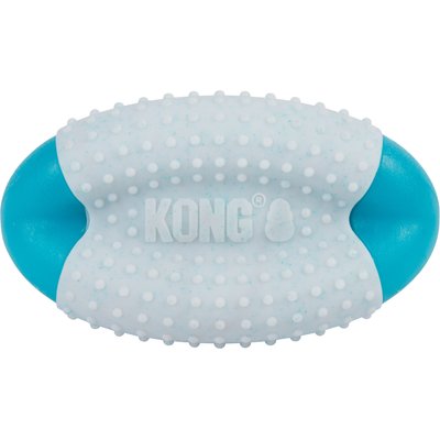 KONG KONG Goomz Dental Football Dog Toy, Teal, Medium/Large