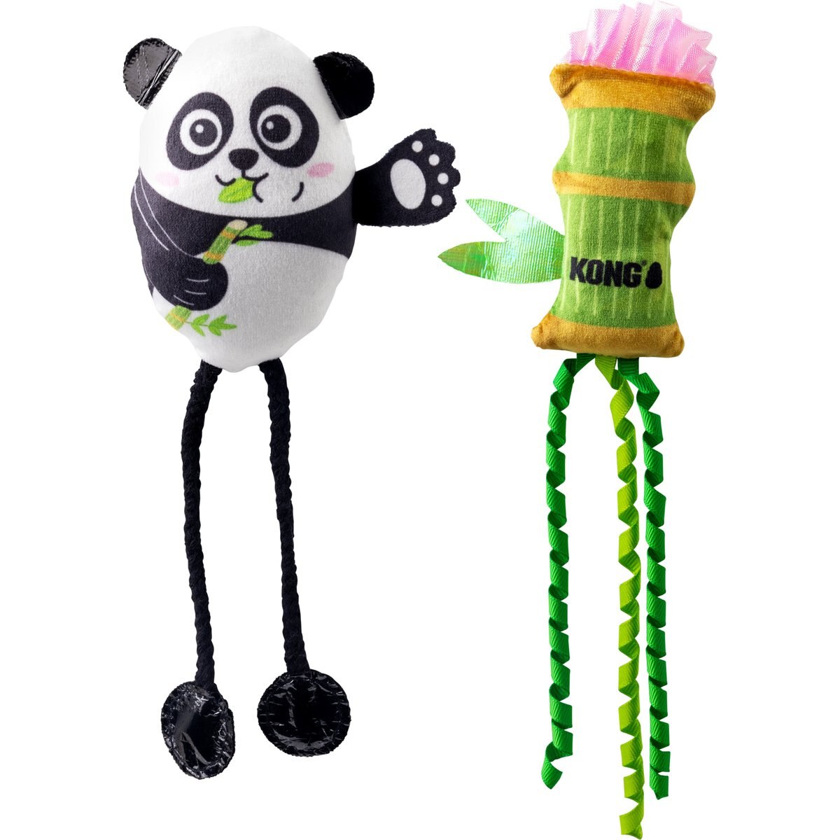 KONG Scrattles Panda Cat Toy, 2-pack, White, One size
