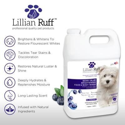 Show full view: Lillian Ruff Berry Blue Brightening Dog & Cat Face & Body Wash, 128-fl oz bottle slide 3 of 9