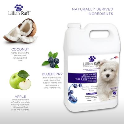 Show full view: Lillian Ruff Berry Blue Brightening Dog & Cat Face & Body Wash, 128-fl oz bottle slide 6 of 9