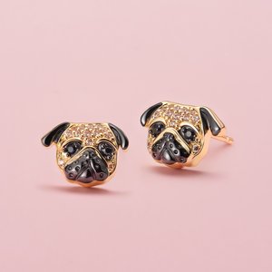 Scamper & Co Pug Sterling Silver Stud Earrings