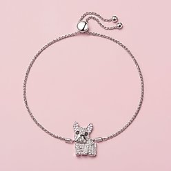 Scamper & Co White French Bulldog Sterling Silver Bolo Bracelet