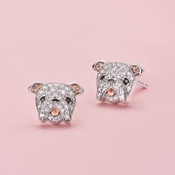 Scamper & Co Bulldog Sterling Silver Stud Earrings