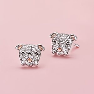 Scamper & Co Bulldog Sterling Silver Stud Earrings