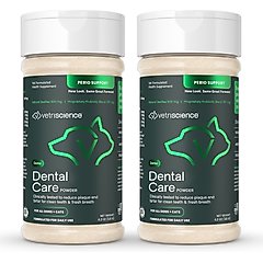 VetriScience Perio Support Healthy Mouth Clinically Tested Dental Powder Breath & Plaque Control Supplement for Dogs & Cats, 4.2-oz, bundle of 2