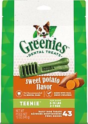Greenies Teenie Sweet Potato Natural Small Dental Dog Treats, 43 count