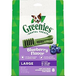 Greenies Blueberry Large Dental Dog Treats, 8 count
