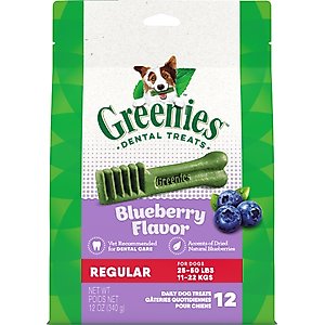 Greenies Blueberry Regular Dental Dog Treats, 12 count