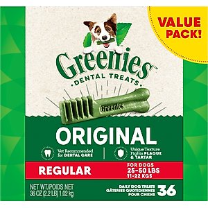 Greenies Regular Original Chicken Flavor Dental Dog Treats, 36 count