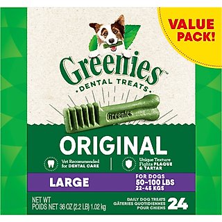 Greenies Large Original Chicken Flavor Dental Dog Treats, 24 count slide 1 of 9