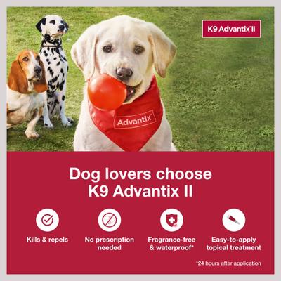 Show full view: K9 Advantix II Flea & Tick Spot Treatment for Dogs, 4-10 lbs + Pet Protect Allergy & Immune+ Supplement, 60 count slide 4 of 9