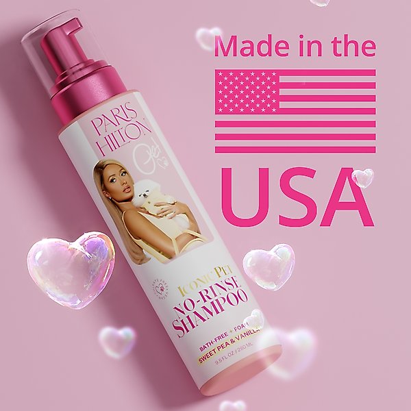 Show full view: Paris Hilton Pet Iconic Sweet Pea & Vanilla No-Rinse Dog Shampoo, 9.5-fl oz bottle slide 5 of 8
