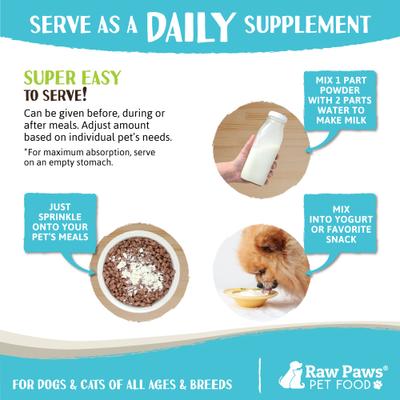 Show full view: Raw Paws Bovine Colostrum Supplement Powder for Dogs & Cats, 5-oz slide 5 of 9