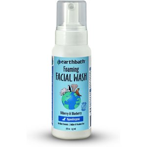 Earthbath Bilberry & Blueberry Foaming Facial Wash Dog Grooming Foam, 8-fl oz bottle