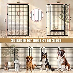 Cesicia Indoor & Outdoor 6-Panel Metal Dog Fence, Black slide 2 of 7
