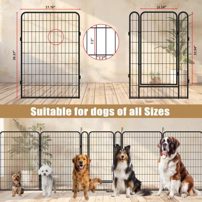 Show full view: Cesicia Outdoor 12-Panel Metal Dog Playpen, Black slide 2 of 7