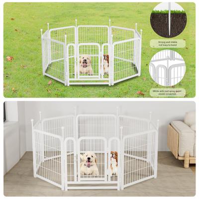 Show full view: Cesicia Indoor & Outdoor Foldable Dog Playpen, White slide 3 of 8