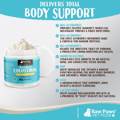 Show full view: Raw Paws Bovine Colostrum Supplement Powder for Dogs & Cats, 5-oz slide 7 of 9