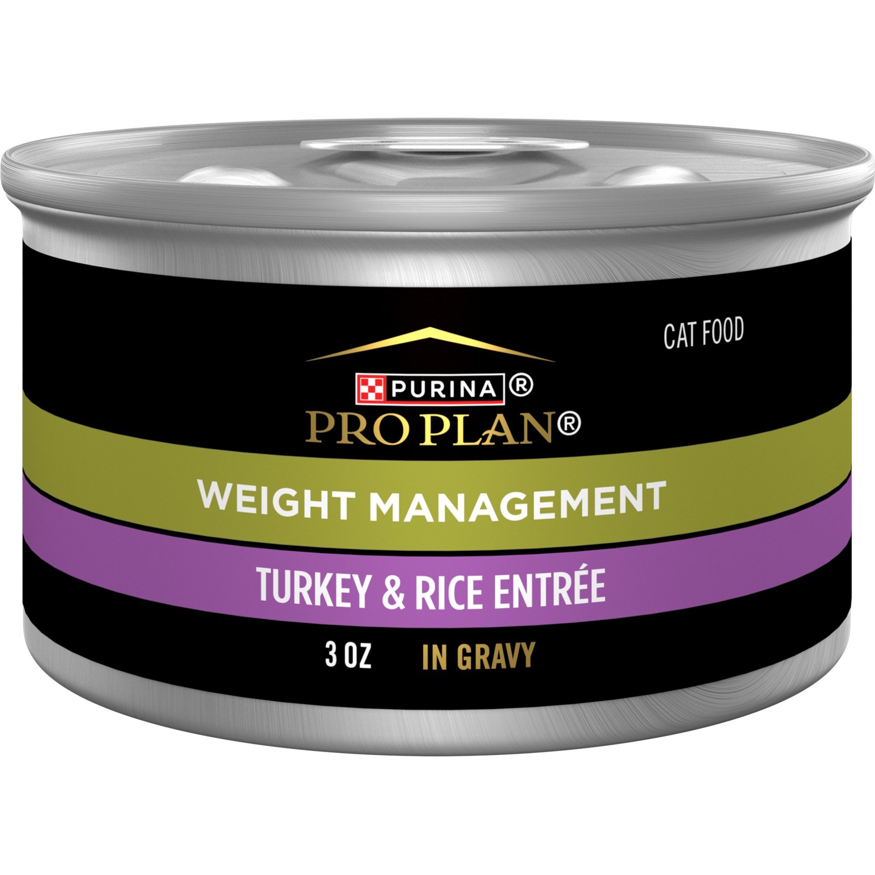 Purina Pro Plan Weight Management Turkey & Rice Entree in Gravy Wet Cat Food, 3-oz can, case of 24