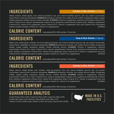 Show full view: Purina Pro Plan Weight Management Variety Pack Entrees in Gravy Wet Cat Food, 3-oz can, case of 24 slide 6 of 10