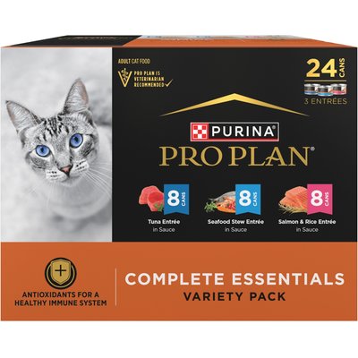 Purina Pro Plan Purina Pro Plan High Protein Complete Essentials Seafood Favorites Variety Pack Wet Cat Food, 3-oz can, case of 24
