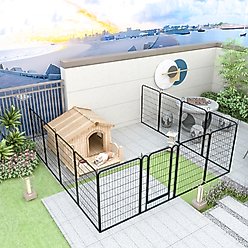 Cesicia Outdoor 12-Panel Metal Dog Playpen, Black slide 2 of 7