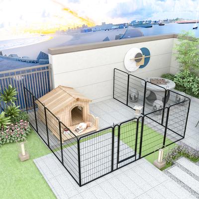 Show full view: Cesicia Outdoor 12-Panel Metal Dog Playpen, Black slide 7 of 7