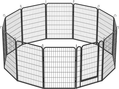 Show full view: Cesicia Outdoor 12-Panel Metal Dog Playpen, Black slide 3 of 7