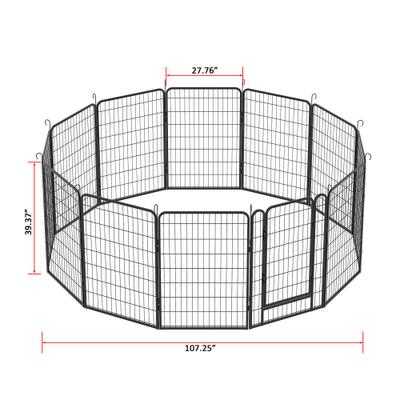 Show full view: Cesicia Outdoor 12-Panel Metal Dog Playpen, Black slide 6 of 7