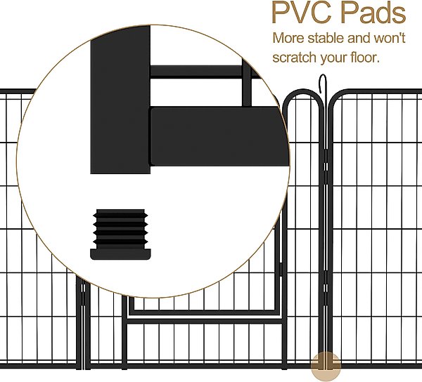 Show full view: Zeus & Ruta Metal Dog Playpen with Door, Black, 31.7-in, 6 panel slide 5 of 7
