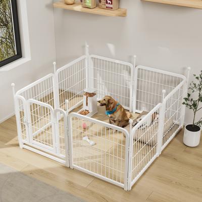 Show full view: Cesicia Indoor & Outdoor Foldable Dog Playpen, White slide 4 of 8