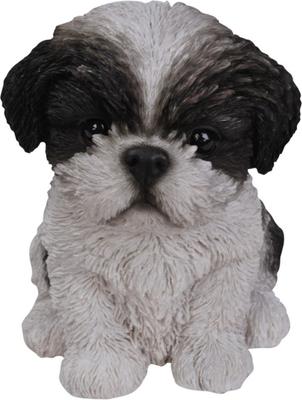 Show full view: Hi-Line Gift Shih Tzu Puppy Statue, Black & White, 6.5-in slide 2 of 5