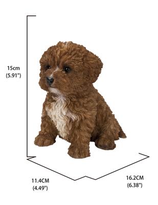 Show full view: Hi-Line Gift Baby Cavapoo Statue, Chocolate, 5.91-in slide 7 of 8
