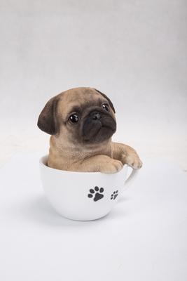Show full view: Hi-Line Gift Teacup Pug Puppy Statue, 5.75-in slide 7 of 7