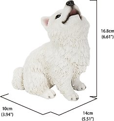 Hi-Line Gift Howling American Eskimo Puppy Statue, 6.61-in slide 2 of 7