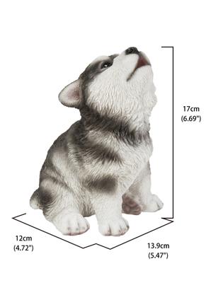 Show full view: Hi-Line Gift Alaskan Malamute Puppy Howling Statue, 6.69-in slide 6 of 8