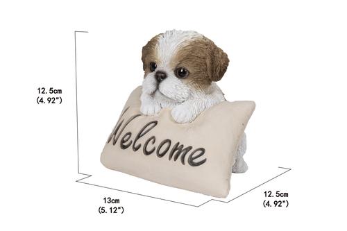 Show full view: Hi-Line Gift Shih Tzu Statue with Welcome Sign, 4.92-in slide 6 of 6