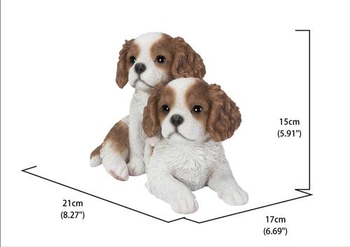 Show full view: Hi-Line Gift King Charles Puppies Sitting Statue, 5.91-in slide 7 of 8