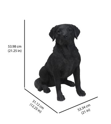 Show full view: Hi-Line Gift Noble Black Labrador Sitting Statue, 21.25-in slide 6 of 6